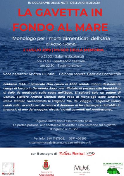 LA GAVETTA IN FONDO AL MARE. Monologo per i morti dimenticati dell'Oria